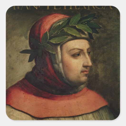 Portret van Petrarch Vierkante Sticker (Voorkant)