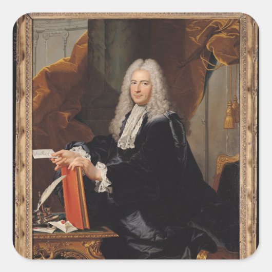 Portret van Philibert Orry Vierkante Sticker (Voorkant)