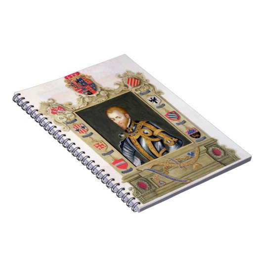 Portret van Philip II King of Spain (1527-98) van Notitieboek (Rechterzijde)