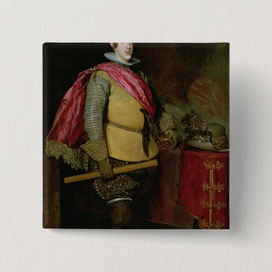 Portret van Philip IV van Spanje Vierkante Button 5,1 Cm (Voorkant)