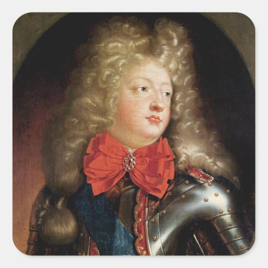 Portret van Philippe d'Orleans Vierkante Sticker (Voorkant)