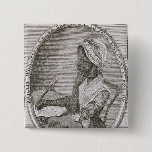 Portret van Phillis Wheatley Vierkante Button 5,1 Cm (Voorkant)