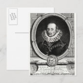 Portret van Pierre de Bourdeille in Medallion Briefkaart (Voorkant / Achterkant)