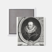 Portret van Pierre de Bourdeille in Medallion Magneet (Voorkant / Achterkant)