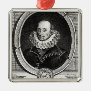 Portret van Pierre de Bourdeille in Medallion Metalen Ornament