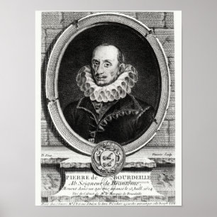 Portret van Pierre de Bourdeille in Medallion Poster