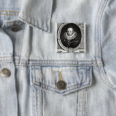Portret van Pierre de Bourdeille in Medallion Vierkante Button 5,1 Cm (In situ)