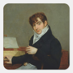 Portret van Pierre Zimmermann 1808 Vierkante Sticker