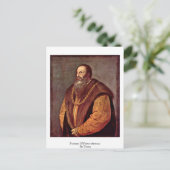 Portret van Pietro Aretino. Door Titiaan Briefkaart (Staand voorkant)