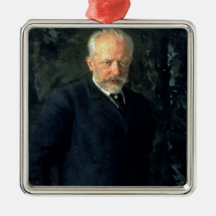 Portret van Piotr Ilyich Tchaikovsky Metalen Ornament