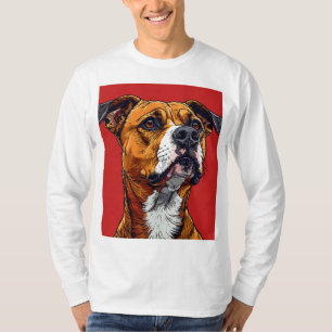 Portret van pitbull hond cadeau voor hondenliefheb t-shirt