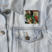 Portret van Plato c.1475 Vierkante Button 5,1 Cm (In situ)