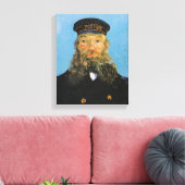 Portret van postbode Roulin | Vincent van Gogh Canvas Afdruk (Insitu (Woonkamer))