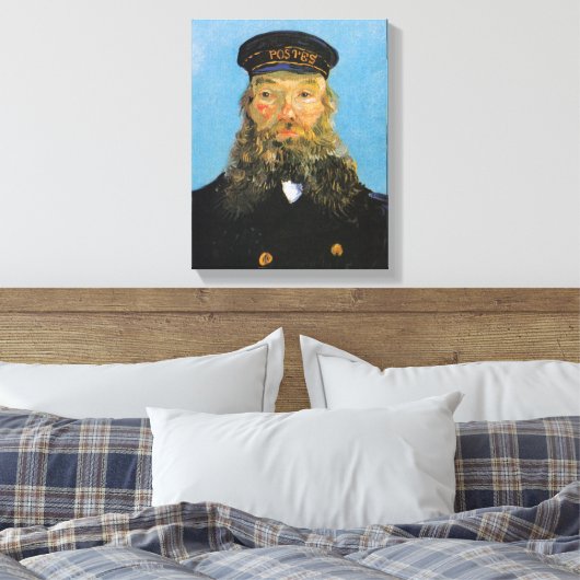 Portret van postbode Roulin | Vincent van Gogh Canvas Afdruk (Insitu (Slaapkamer))