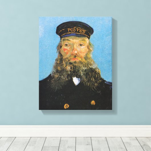 Portret van postbode Roulin | Vincent van Gogh Canvas Afdruk (Insitu (Houten vloer))