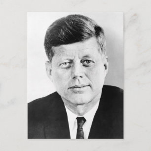 Portret van president John F Kennedy op briefkaart