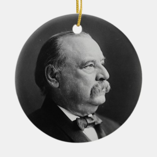 Portret van President Stephen Grover Cleveland Keramisch Ornament (Voorkant)