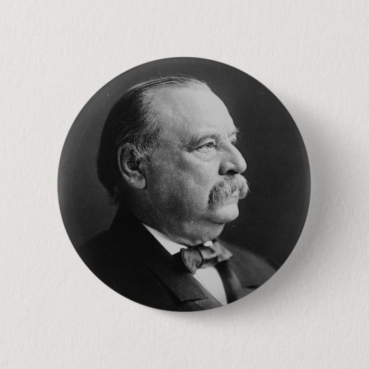 Portret van President Stephen Grover Cleveland Ronde Button 5,7 Cm (Voorkant)