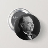Portret van President Stephen Grover Cleveland Ronde Button 5,7 Cm (Voorkant /achterkant)