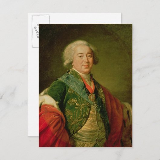 Portret van prins Alexander Borisovich Kurakin Briefkaart (Voorkant / Achterkant)