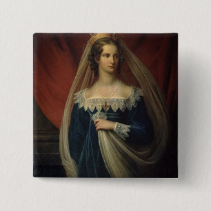Portret van prinses Charlotte von Preussen Vierkante Button 5,1 Cm