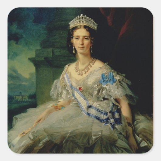 Portret van prinses Tatiana Alexanrovna Vierkante Sticker (Voorkant)