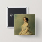 Portret van prinses van Baden, 1856 Vierkante Button 5,1 Cm (Voorkant /achterkant)