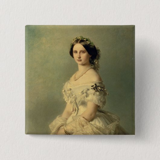 Portret van prinses van Baden, 1856 Vierkante Button 5,1 Cm (Voorkant)