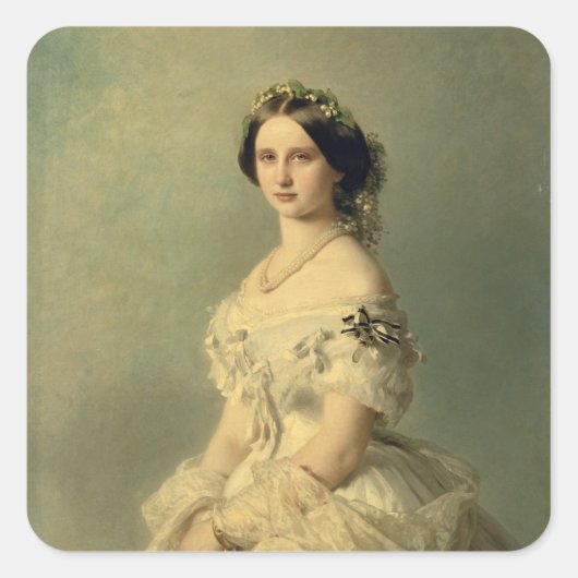Portret van prinses van Baden, 1856 Vierkante Sticker (Voorkant)