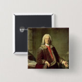 Portret van Prosper Jolyot de Crebillon, 1746 Vierkante Button 5,1 Cm (Voorkant /achterkant)