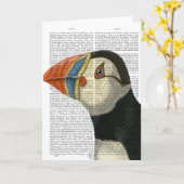 Portret van Puffin Kaart (Gele Bloem)