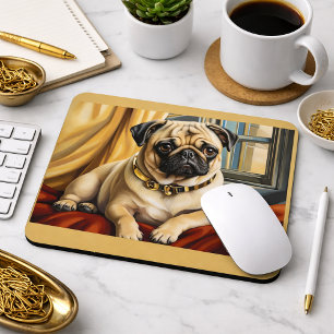 Portret van Puggond Pug Kado's voor eigenaren Muismat