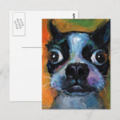 Portret van puppy dog van Boston Cute Boston Terri Briefkaart (Voorkant / Achterkant)