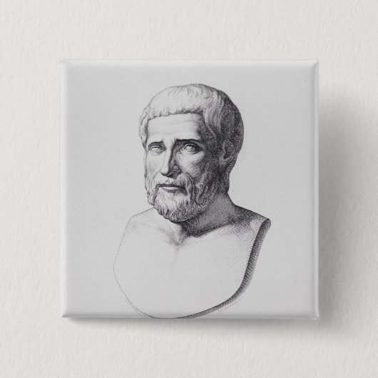 Portret van Pythagoras Vierkante Button 5,1 Cm (Voorkant)