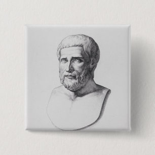 Portret van Pythagoras Vierkante Button 5,1 Cm