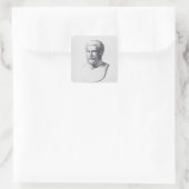 Portret van Pythagoras Vierkante Sticker (Tas)