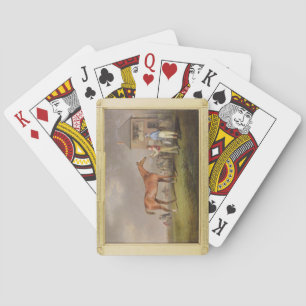 Portret van "Quiz", eigendom van Lord Rous, achter Pokerkaarten