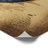 Portret van Raptor Grunge Poster (Hoek)