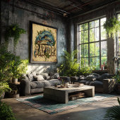 Portret van Raptor Grunge Poster