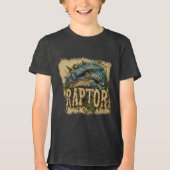 Portret van Raptor Grunge Tri-Blend Shirt (Voorkant)
