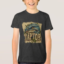Portret van Raptor Grunge Tri-Blend Shirt