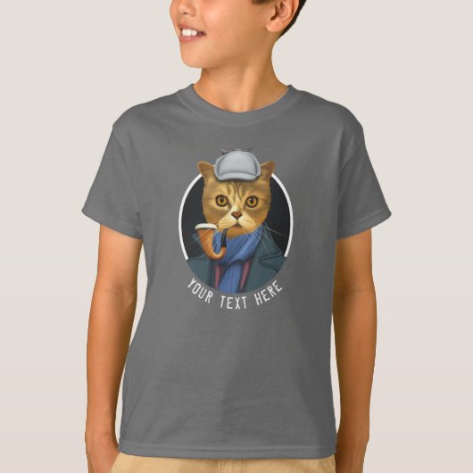 Portret van rechercheur Cat tekenen T-shirt (Voorkant)