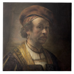 Portret van Rembrandt, 1650 (olie op doek) Tegeltje
