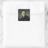 Portret van Rembrandt's vader Vierkante Sticker (Tas)
