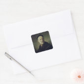 Portret van Rembrandt's vader Vierkante Sticker (Envelop)