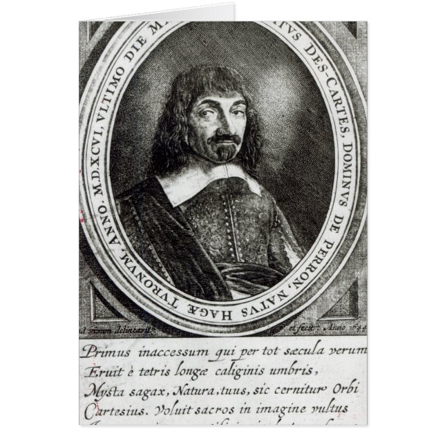 Portret van Rene Descartes, 1644 (Voorkant)