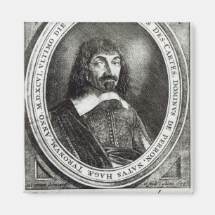 Portret van Rene Descartes, 1644 Magneet
