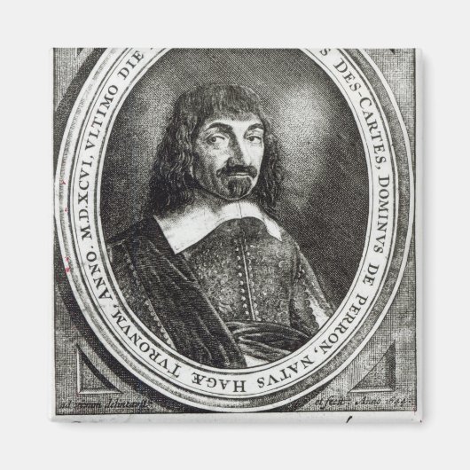 Portret van Rene Descartes, 1644 Magneet (Voorkant)