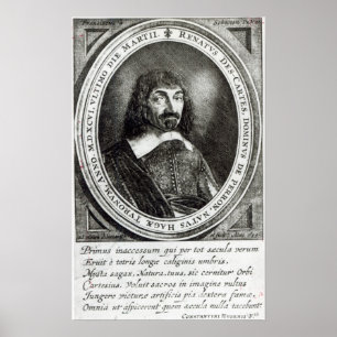 Portret van Rene Descartes, 1644 Poster