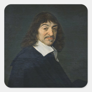 Portret van Rene Descartes c.1649 Vierkante Sticker